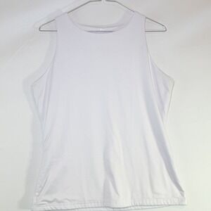 KEEPBEAUTY Women's White Tank Top Size L Polyester Athletic